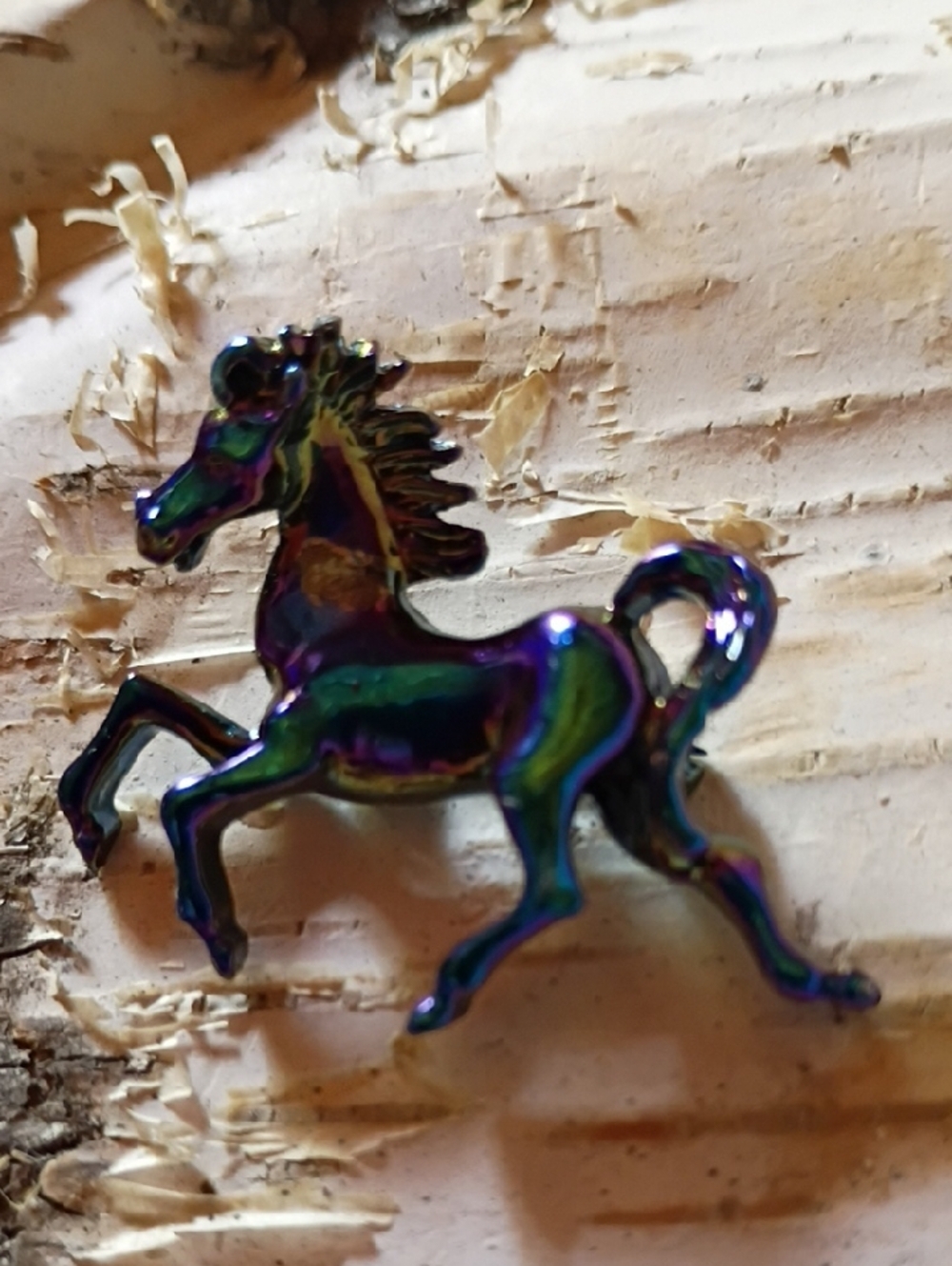 Iridescent Multicolor Horse Figurine Pin - Picture 2 of 6